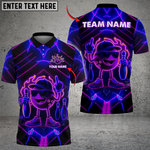 Blisscorners Bowling Neon Flame Multicolor Customized Name, Team Name 3D Shirts