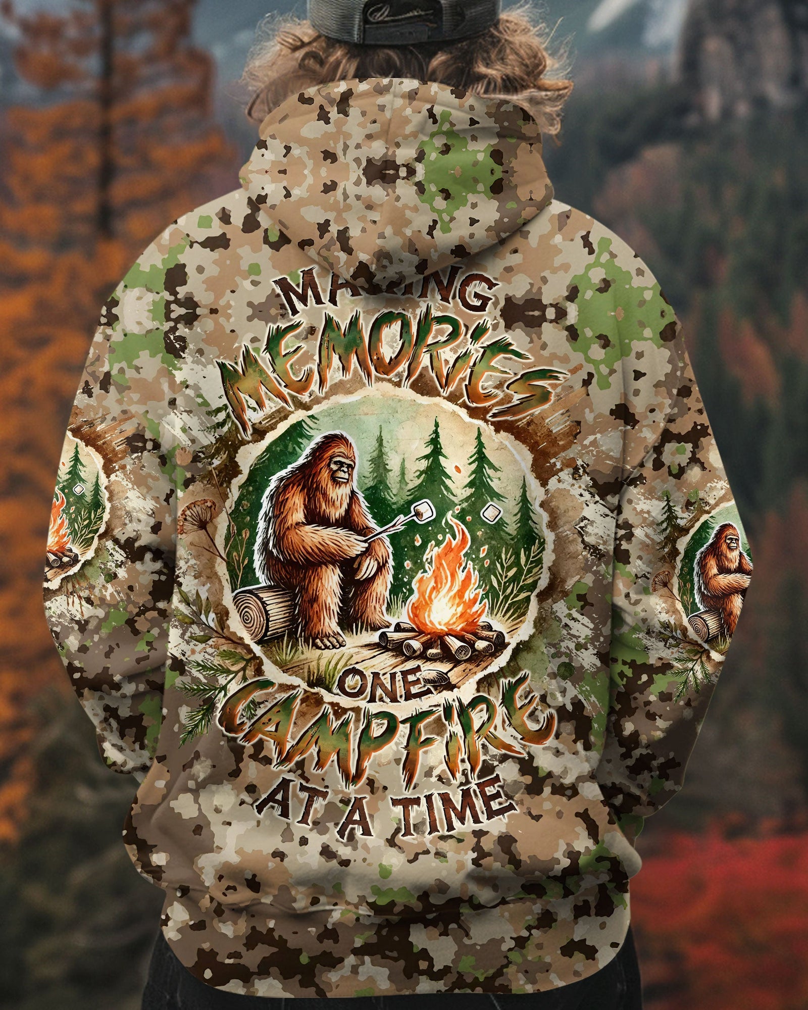 BLISSCORNERS MAKING MEMORIES ONE CAMPFIRE AT A TIME BIGFOOT ALL OVER PRINT