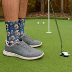 Blisscorners Best Dog Dad By Par Socks, Socks With Dog Face, Custom Pet Socks, Funny Crew Socks, Christmas Golf GiftLM2611