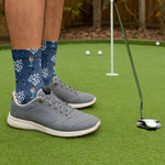 Blisscorners Best Dad By Par Custom Face Blue Socks, Fun Socks For Men, Dad Golf Gift, Christmas Golf GiftLM2611