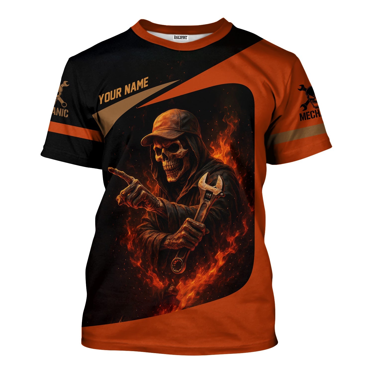 Blisscorners Personalized T-Shirt Back Off I've Got Enough To Deal With Today Grim Reaper Design Shirt For Mechanics