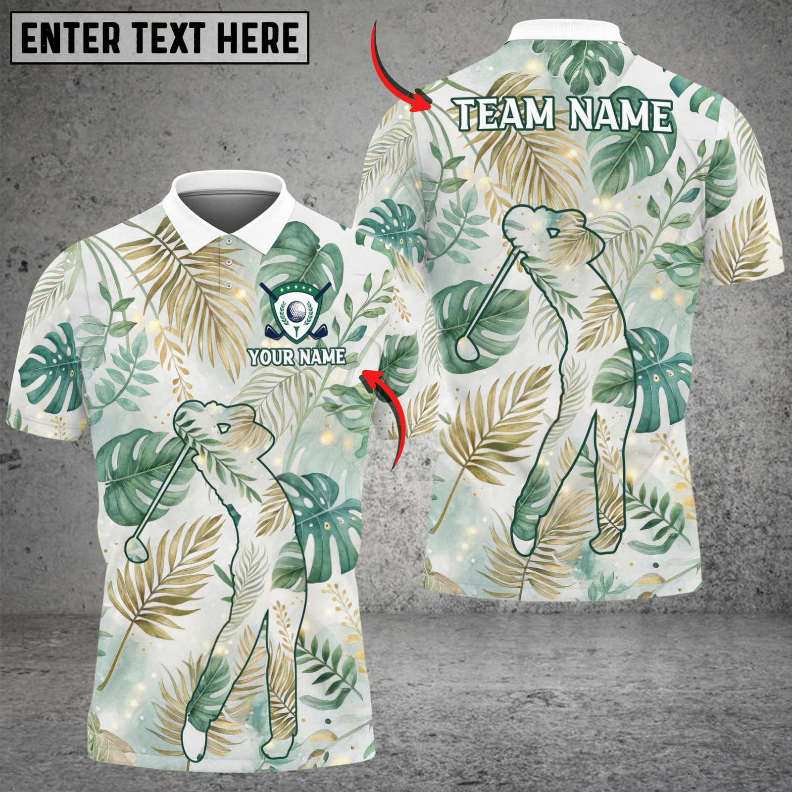 Blisscorners Tropical Swing Golf Polo Shirt, Customized Name & Team Name 3D Shirts (4 Colors)