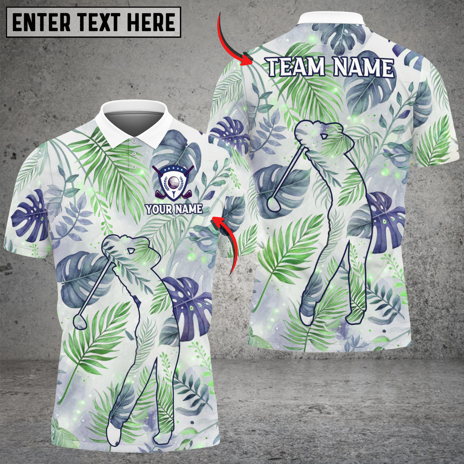 Blisscorners Tropical Swing Golf Polo Shirt, Customized Name & Team Name 3D Shirts (4 Colors)