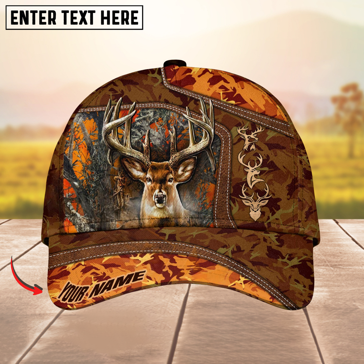 Blisscorners Collab Artist Deer Hunting Camo Ver2 Personalized Hat 3D Printed Multicolor