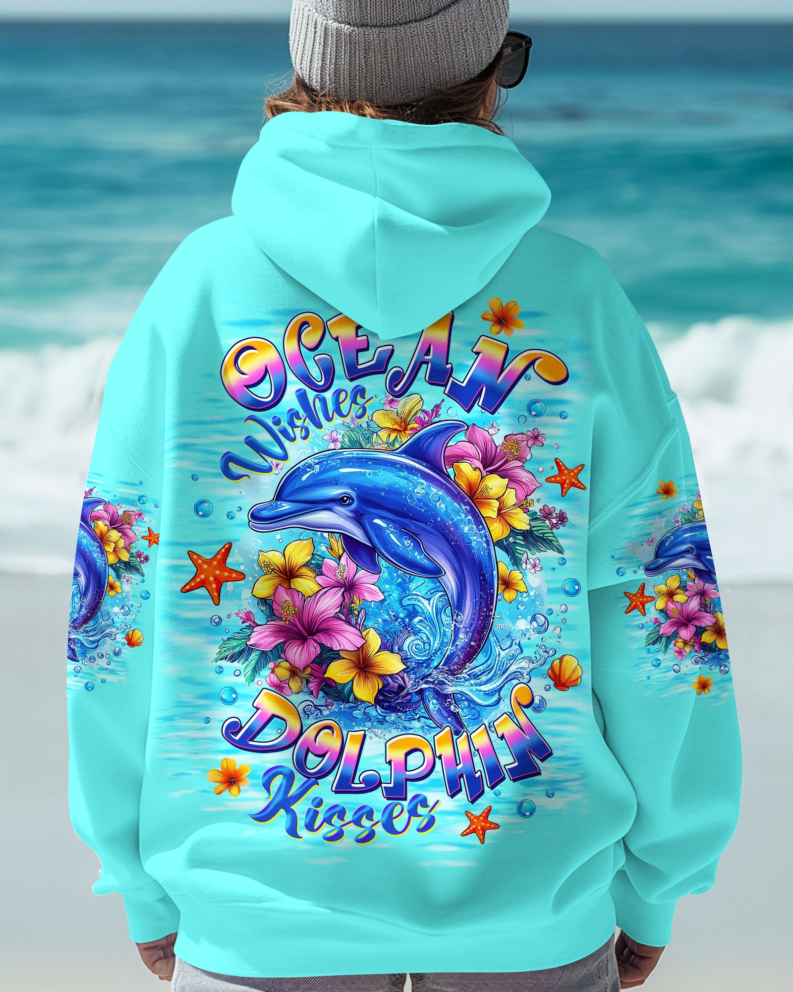 BLISSCORNERS OCEAN WISHES DOLPHIN KISSES ALL OVER PRINT