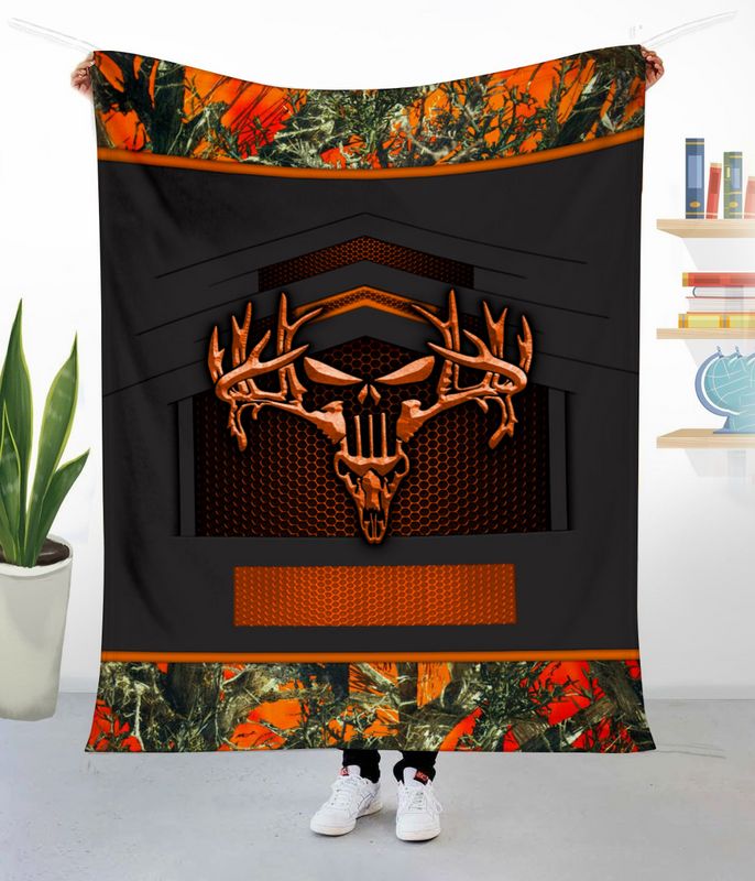 Blisscorners Deer Hunting Camo Punisher Skull Personalized - Blanket