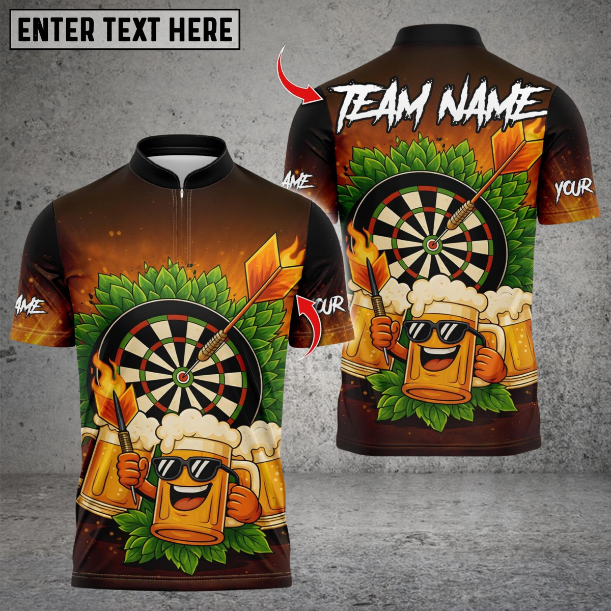 BlisscornersDarts Funny Beer And Dartboard Personalized Name, Team Name 3D Shirt