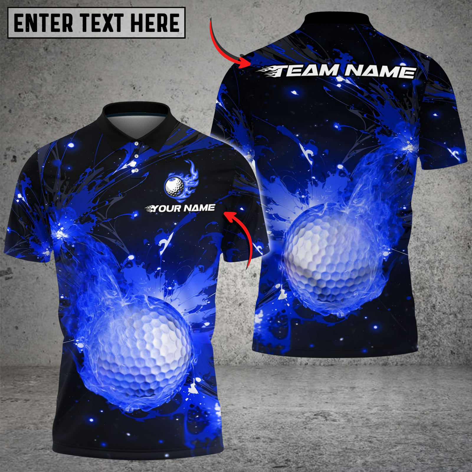 Blisscorners Golf Fireball Multicolor Customized Name, Team Name 3D Shirts