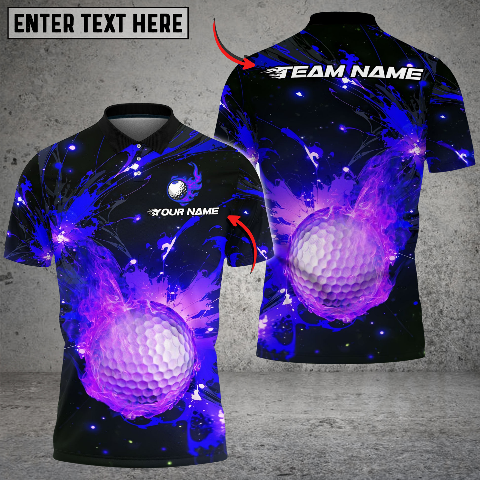 Blisscorners Golf Fireball Multicolor Customized Name, Team Name 3D Shirts