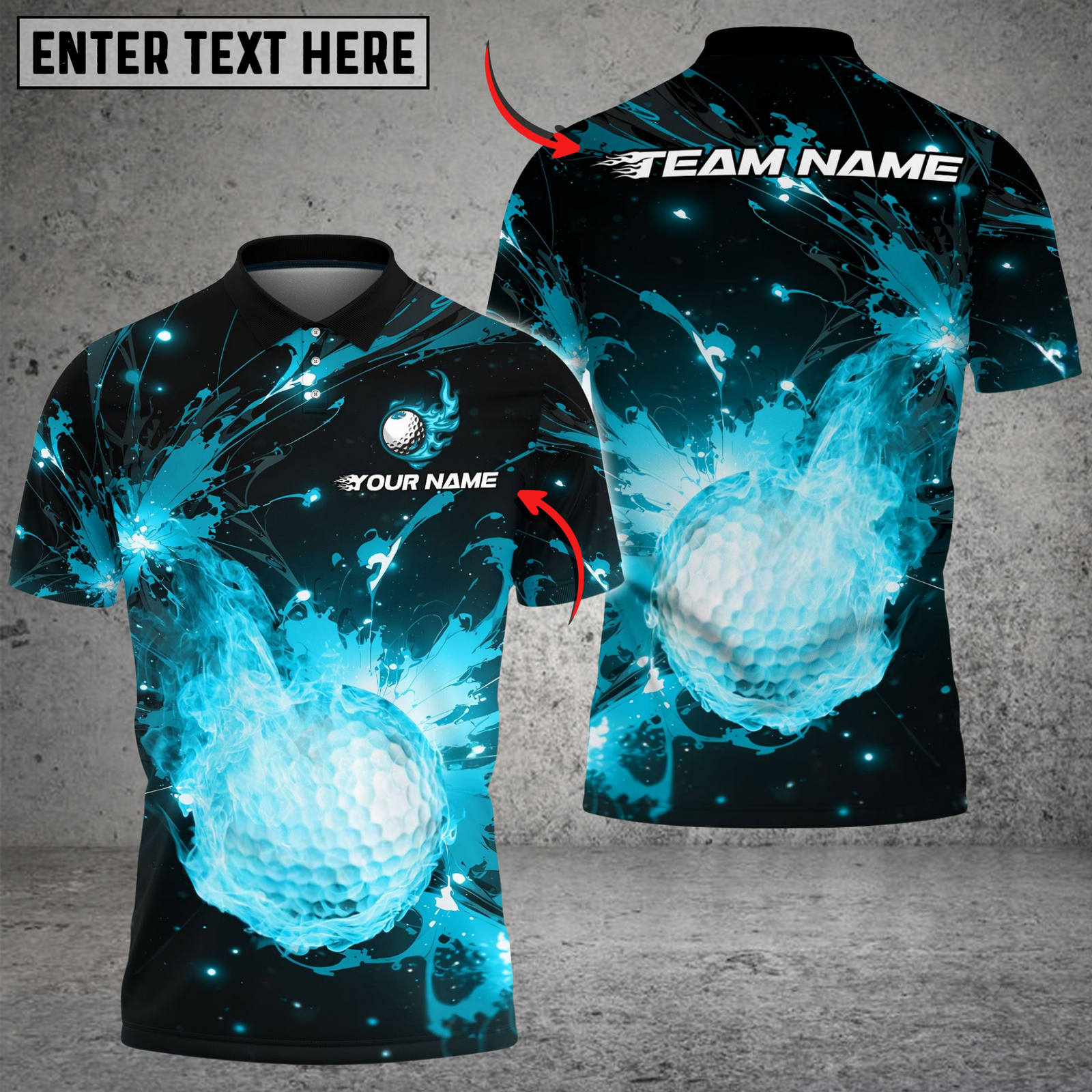 Blisscorners Golf Fireball Multicolor Customized Name, Team Name 3D Shirts