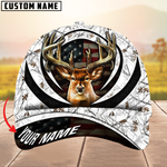 Blisscorners Premium The Best Of Flag Deer Arc Hunting Camouflage Pattern Multicolor Personalized Name 3D Cap