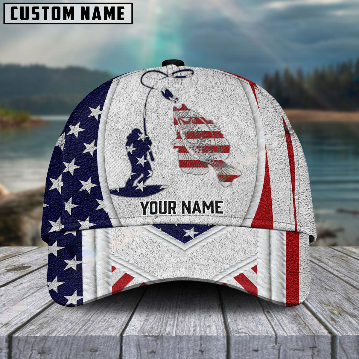 Blisscorners Crappie Fishing American Dusty Style Customized Name 3D Cap