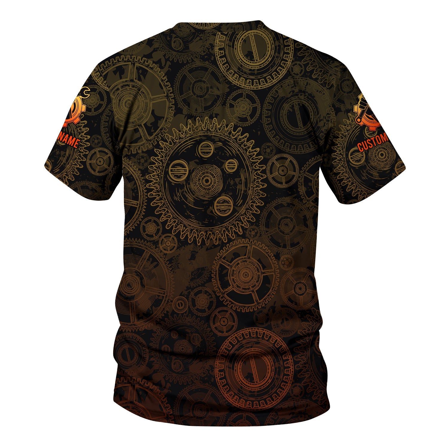 Blisscorners Personalized Gear And Wrench Mechanic Shirt, Custom Name Work Shirt For Auto Repair, Garage And Engineering Professionals