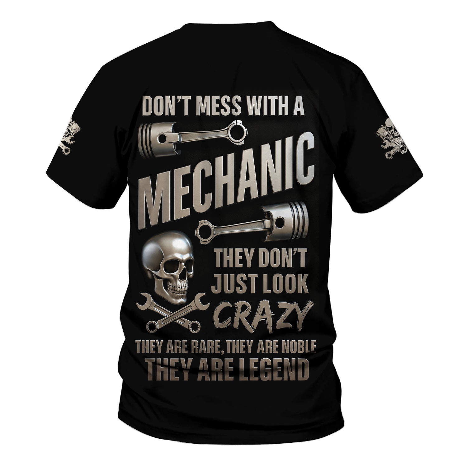 Blisscorners Funny Vintage Mechanic Shirt Don't Mess With A Mechanic Black T Shirt