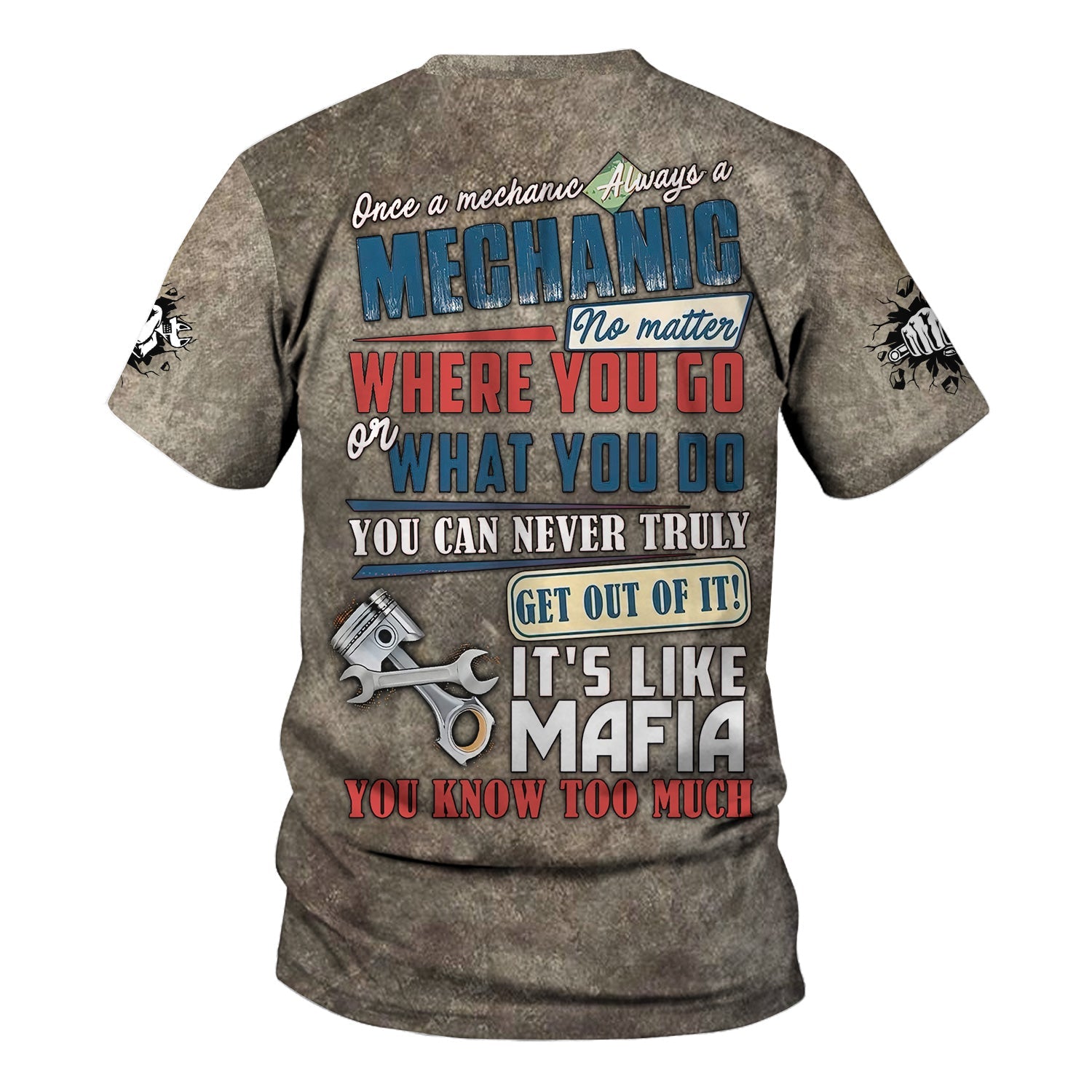 Blisscorners Funny Mechanic T Shirt Auto Repair Garage Workwear Tee Car Repair Wrench Shirt Gift for Men Dad Husband Boyfriend Diesel Engine Lover