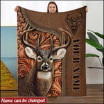 Blisscorners Deer Hunting1 Leather Pattern Personalized - Blanket