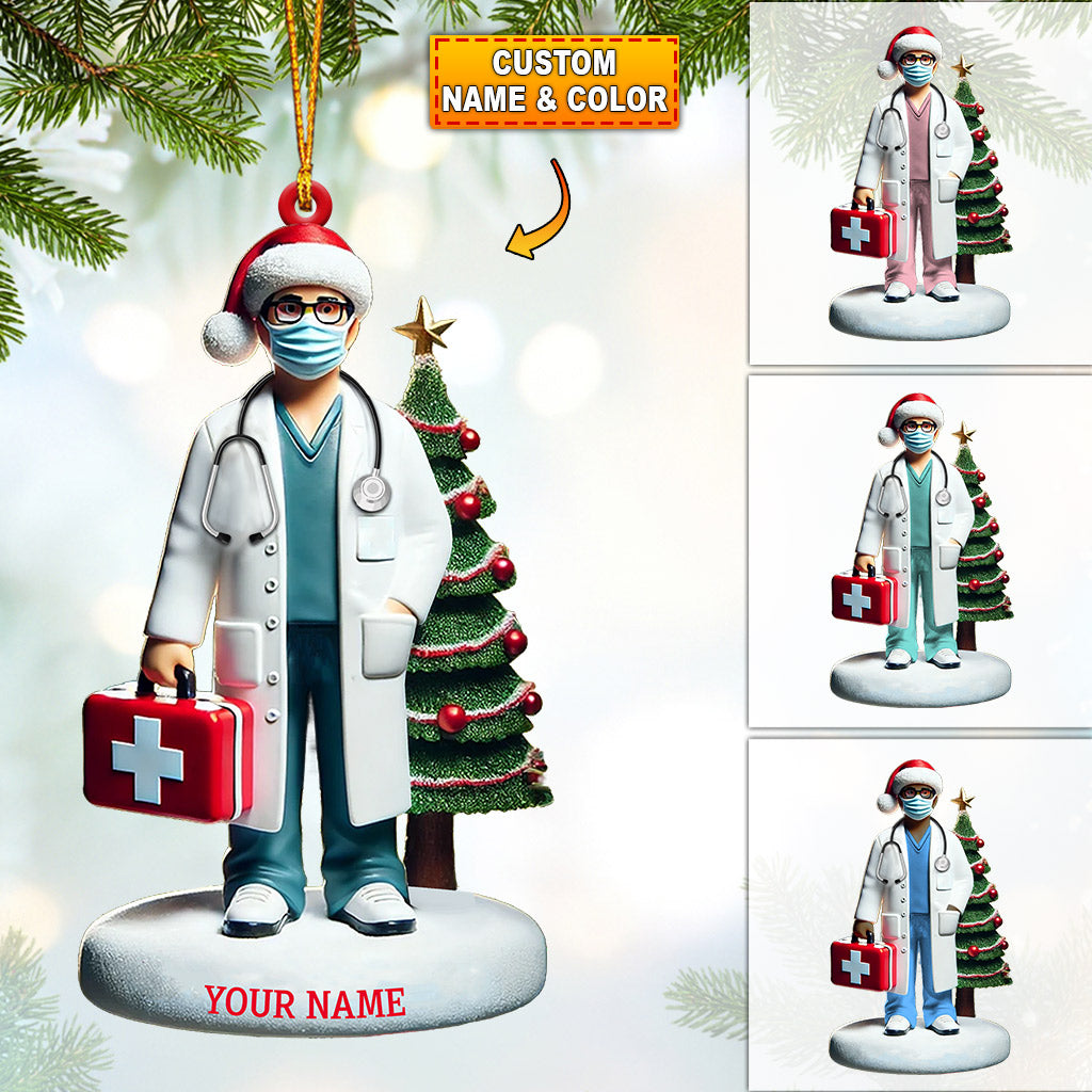 Blisscorners Healthcare Staff Christmas Ornament, Personalized Ornament2D Flat LM2211