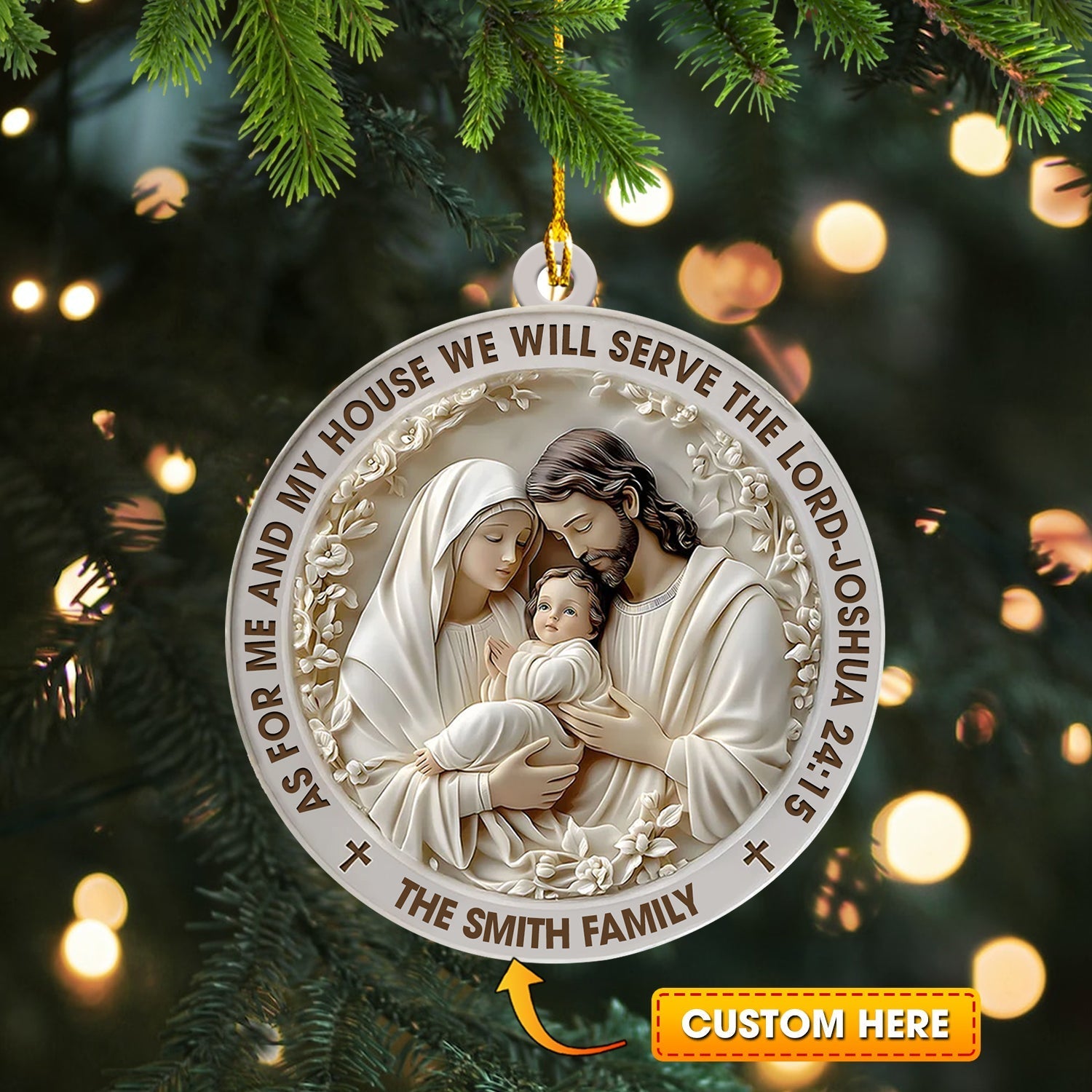 Blisscorners Mary Jesus Christmas Ornament, Personalized Ornament2D Flat LM2211