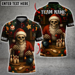 Blisscorners Bowling Skeleton Santa Christmas Personalized Name 3D Unisex Shirt