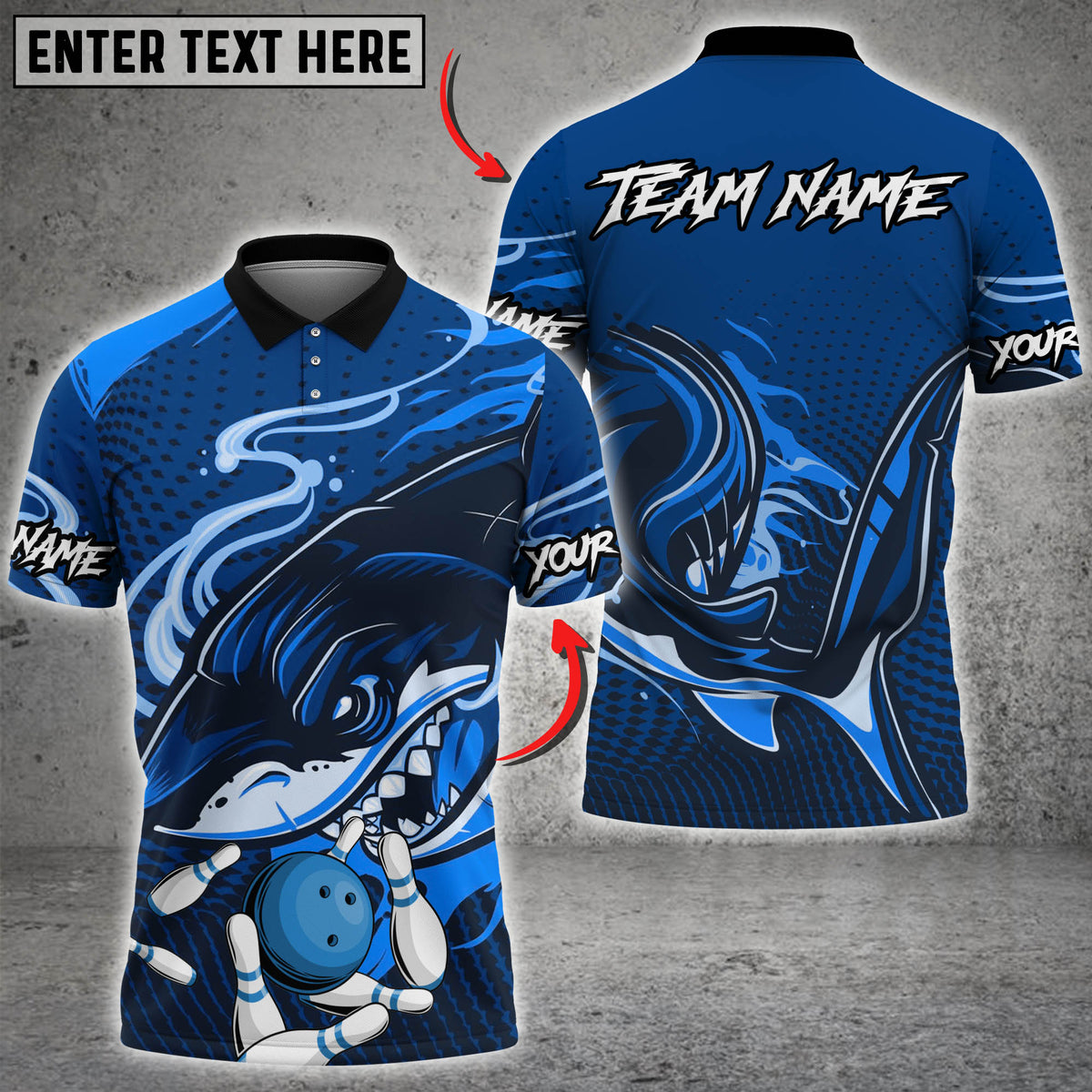 Blisscorners Bowling Shark Multicolor Customized Name, Team Name 3D Shirts
