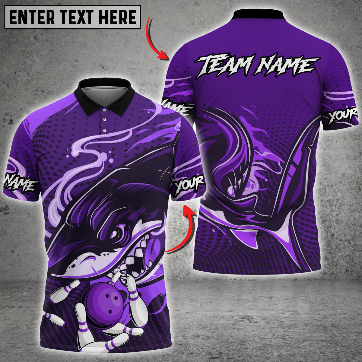 Blisscorners Bowling Shark Multicolor Customized Name, Team Name 3D Shirts