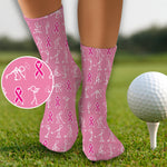 Blisscorners Breast Cancer Stick Figure Pink Golf Socks, Christmas Golf Gift, Golfing ApparelLM2611