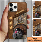 Blisscorners Turkey Hunting Premium Brown Pattern Personalized Name Phone Case LM0912