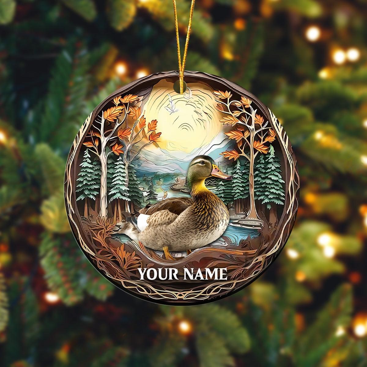 Blisscorners Duck Hunting Customized Name Acrylic Orrnament