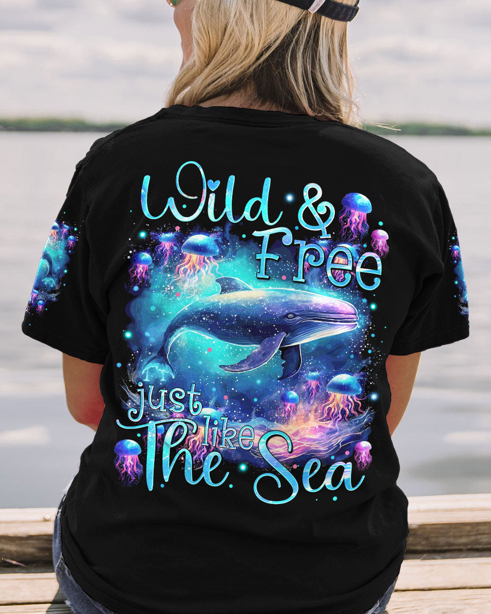BLISSCORNERS WILD AND FREE JUST LIKE THE SEA WHALE ALL OVER PRINT