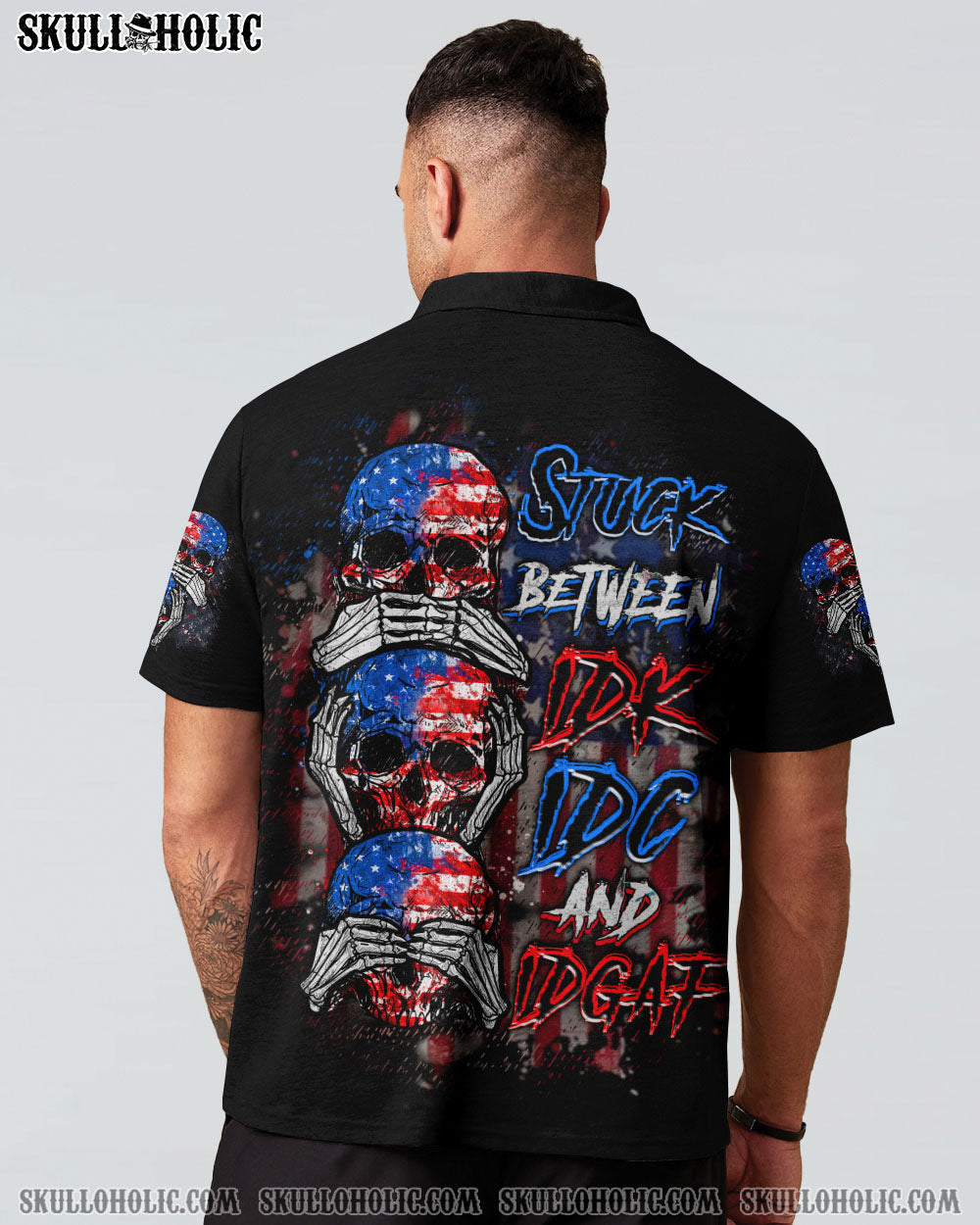 BLISSCORNERS STUCK BETWEEN IDK IDC AND IDGAF SKULL ALL OVER PRINT