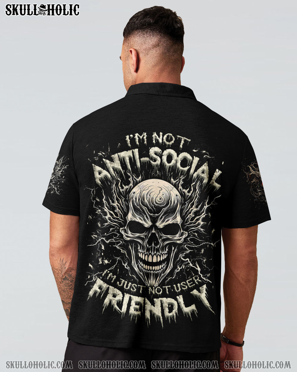 BLISSCORNERS I'M NOT ANTI-SOCIAL SKULL ALL OVER PRINT
