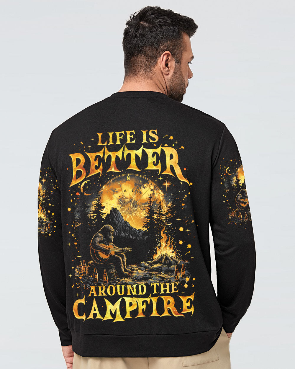 BLISSCORNERS LIFE IS BETTER AROUND THE CAMPFIRE BIGFOOT ALL OVER PRINT