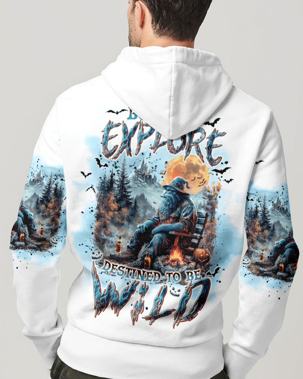 BLISSCORNERS BORN TO EXPLORE DESTINED TO BE WILD BIGFOOT HALLOWEEN ALL OVER PRINT