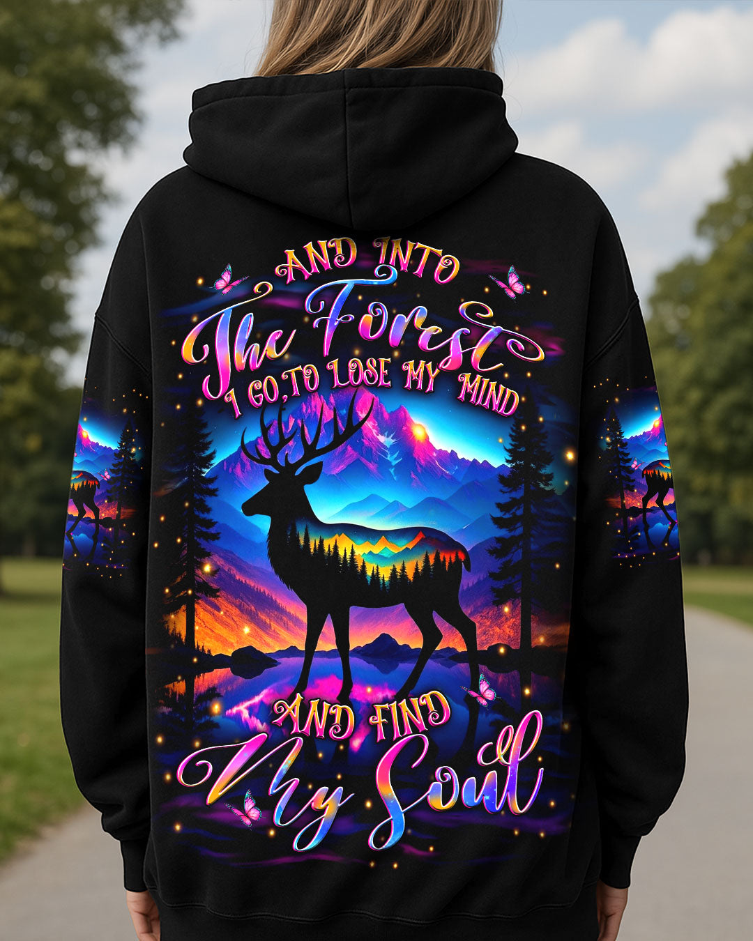 BLISSCORNERS AND INTO THE FOREST I GO DEER ALL OVER PRINT