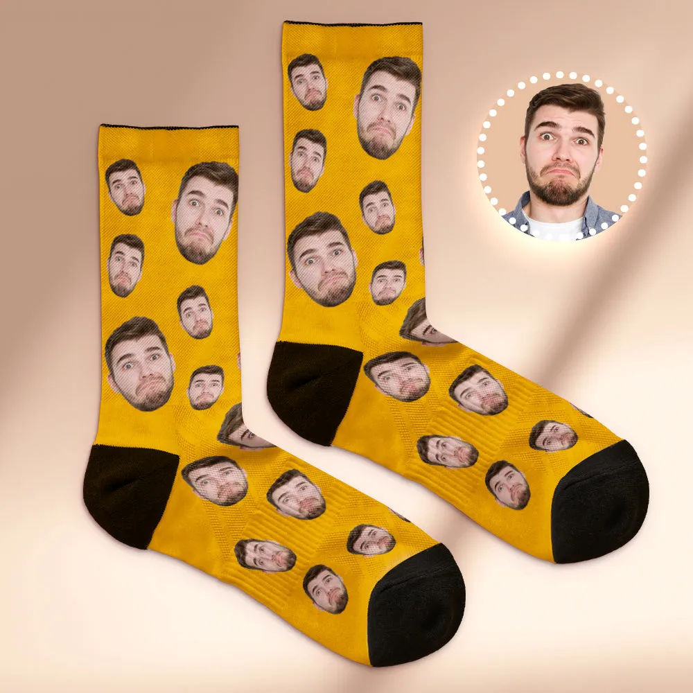 Blisscorners Custom Face Socks, Fun Socks For Men, Christmas Golf Gift, Golf Gift For MenLM2611