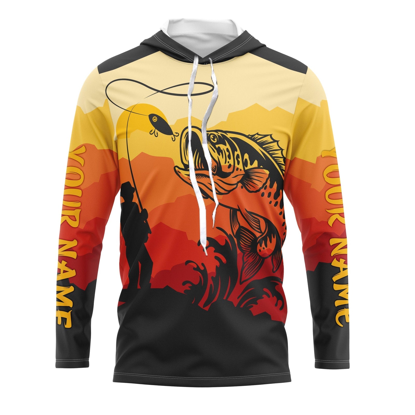 Blisscorners Bass Fishing Sunset Background Customize Name 3D Shirts