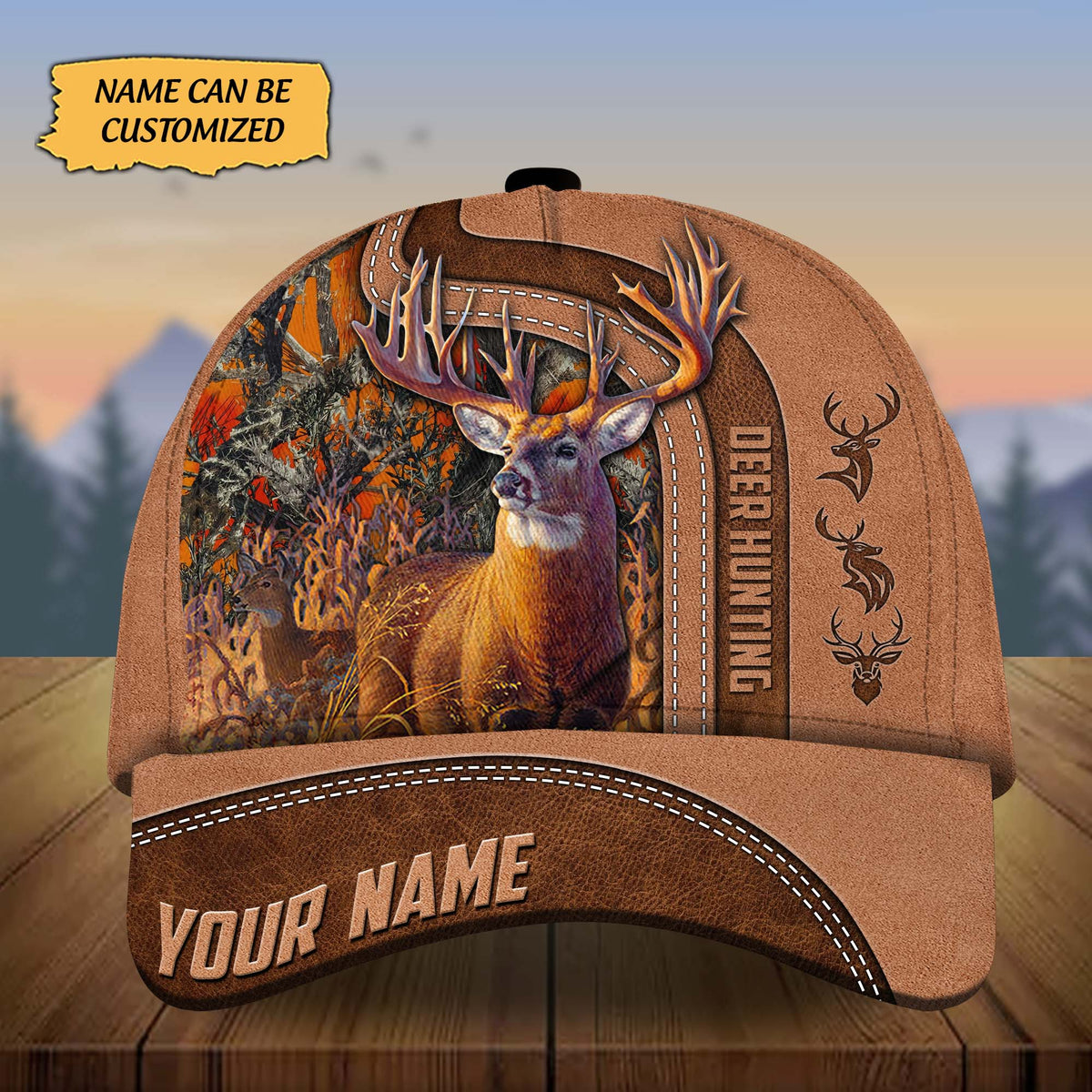 Blisscorners Custom Name Tom Deer Hunting Premium 3D Printed Cap