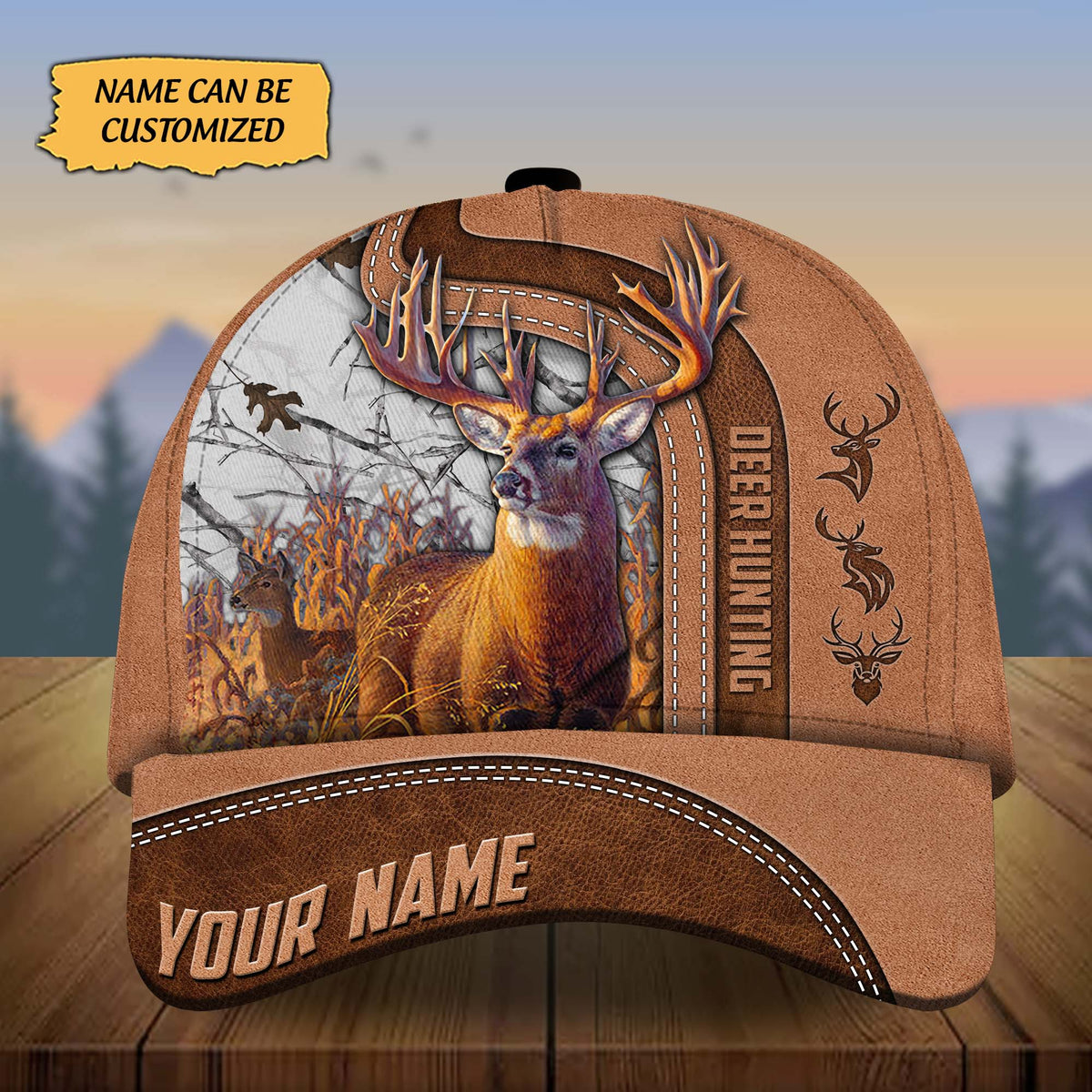 Blisscorners Custom Name Tom Deer Hunting Premium 3D Printed Cap