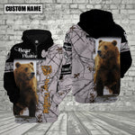 Blisscorners Bear Hunting Premium White Pattern Personalized Name 3D Shirt