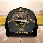 Blisscorners Boar Hunting Gold Line Majestic Personalized Name 3D Cap