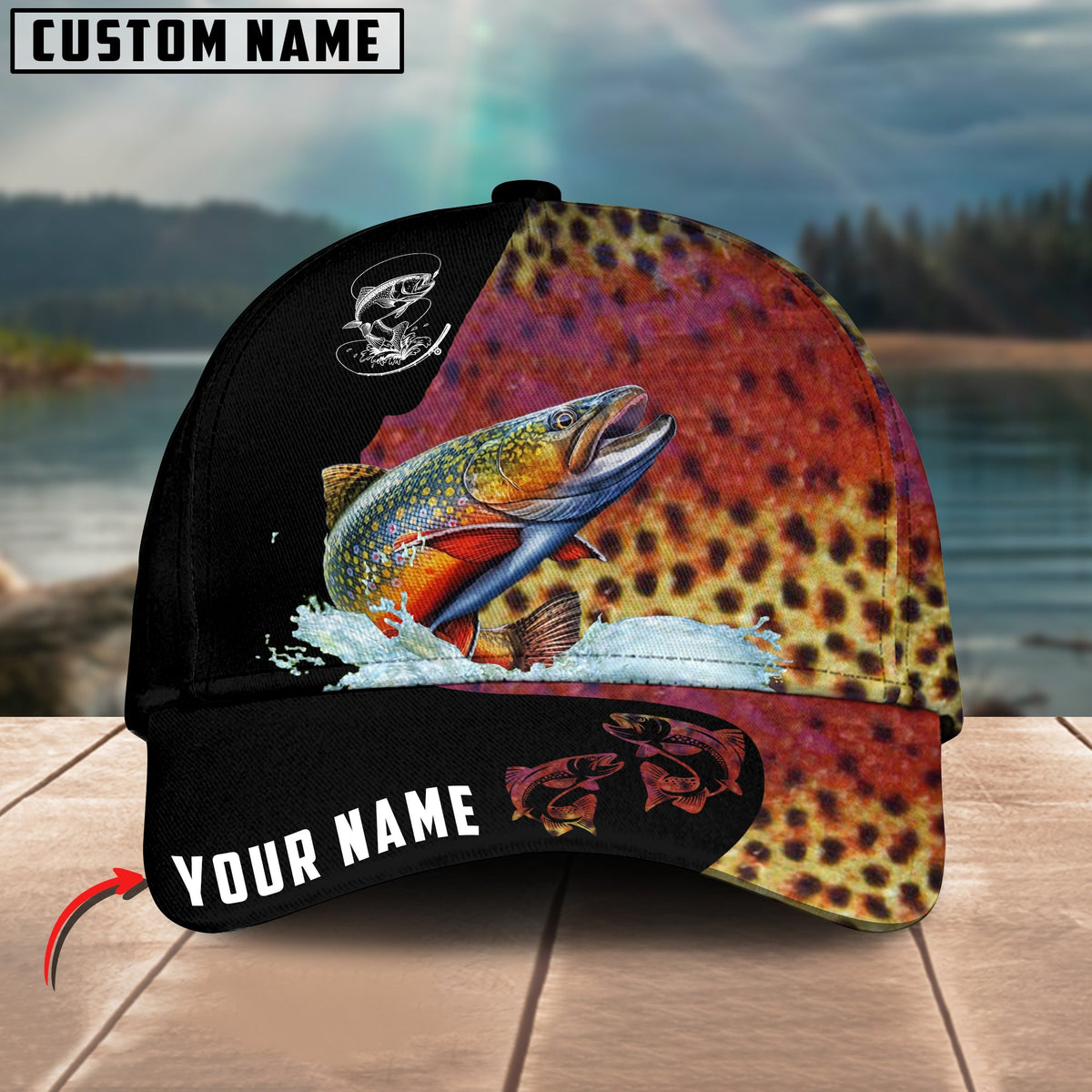 Blisscorners Personalized Trout Fish Fishing Classic 3D Cap