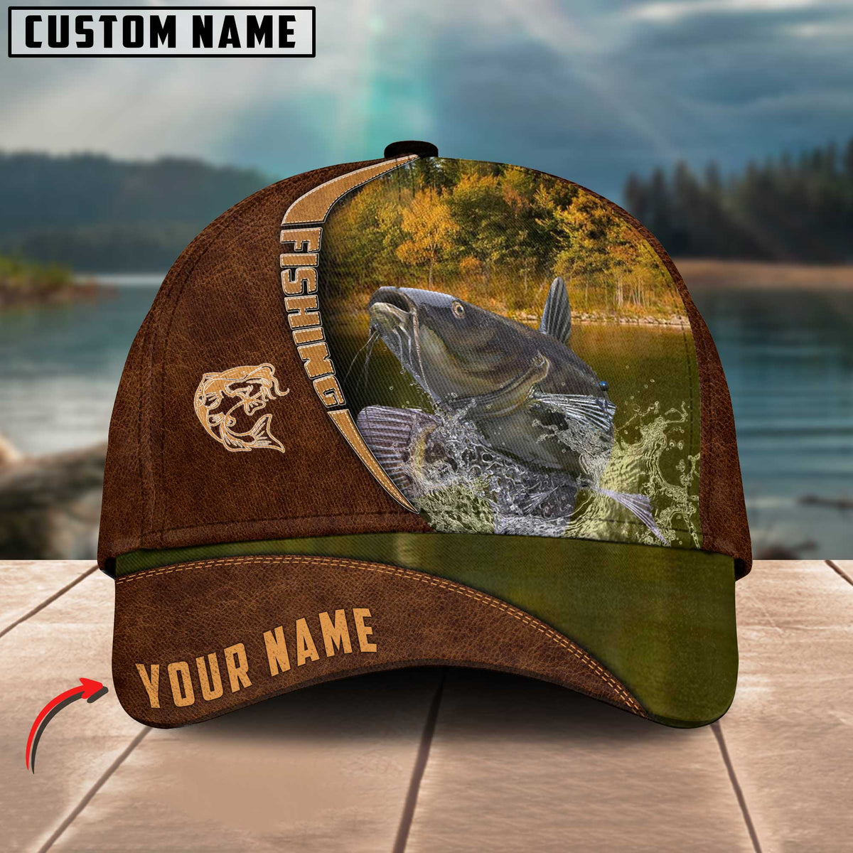 Blisscorners Personalized Catfish Brown Classic 3D Cap