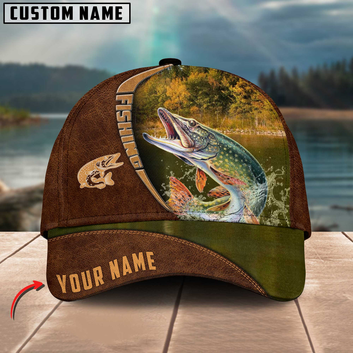 Blisscorners Personalized Pike Brown Classic 3D Cap