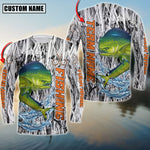 Blisscorners Mahi-mahi Fishing Grass Camo Pattern Premium Personalized Name And Team Name Long Sweat Shirt