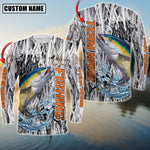 Blisscorners Tuna Fishing Grass Camo Pattern Premium Personalized Name And Team Name Long Sweat Shirt
