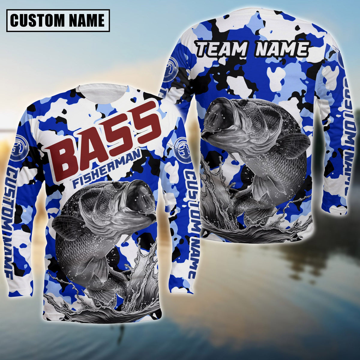 Blisscorners Bass Fishing Tournament Personalized Name And Team Name Long Sweat Shirt