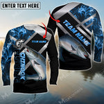 Blisscorners Chinook Fishing Blue Smoke Pattern Pro Sport Jersey Personalized Name And Team Name Long Sweat Shirt