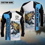 Blisscorners Bass Fishing Premium Blue Line Sport Jersey Personalized Name And Team Name Long Sweat Shirt