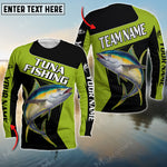 Blisscorners Tuna Fishing Green Line Patch Sport Jersey Personalized Name And Team Name Long Sweat Shirt