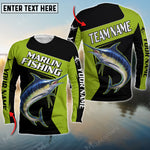 Blisscorners Marlin Fishing Green Line Patch Sport Jersey Personalized Name And Team Name Long Sweat Shirt